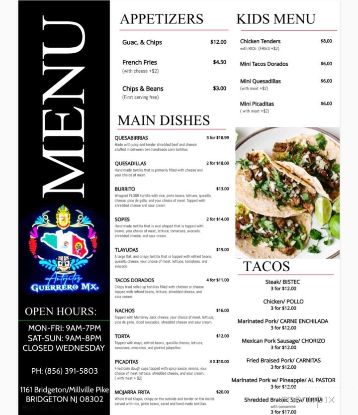 Antojitos Guerrero MX - Bridgeton, NJ menu_pic