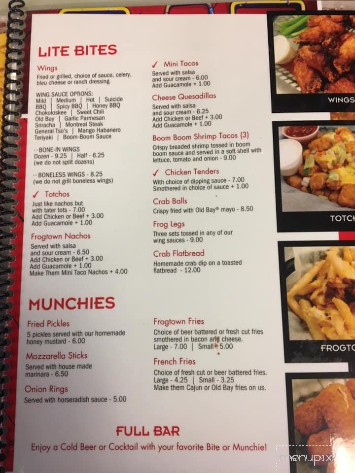 Frogtown Cafe - Pequea, PA menu_pic