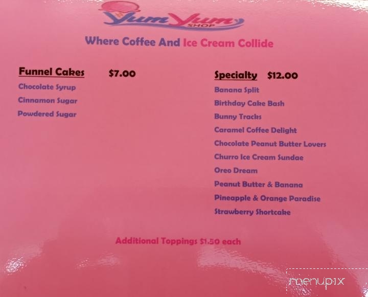 Yum Yum Shop - Murrells Inlet, SC menu_pic