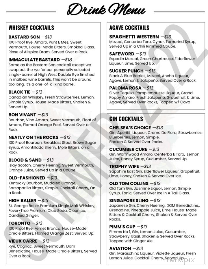 The Point Bar & Lounge - Prescott, AZ menu_pic