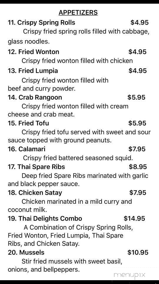 Thai Delights Restaurant - Destin, FL menu_pic