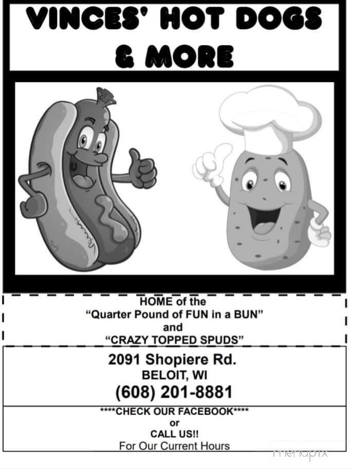 Vinces' Gourmet Hotdogs and MORE - Beloit, WI menu_pic