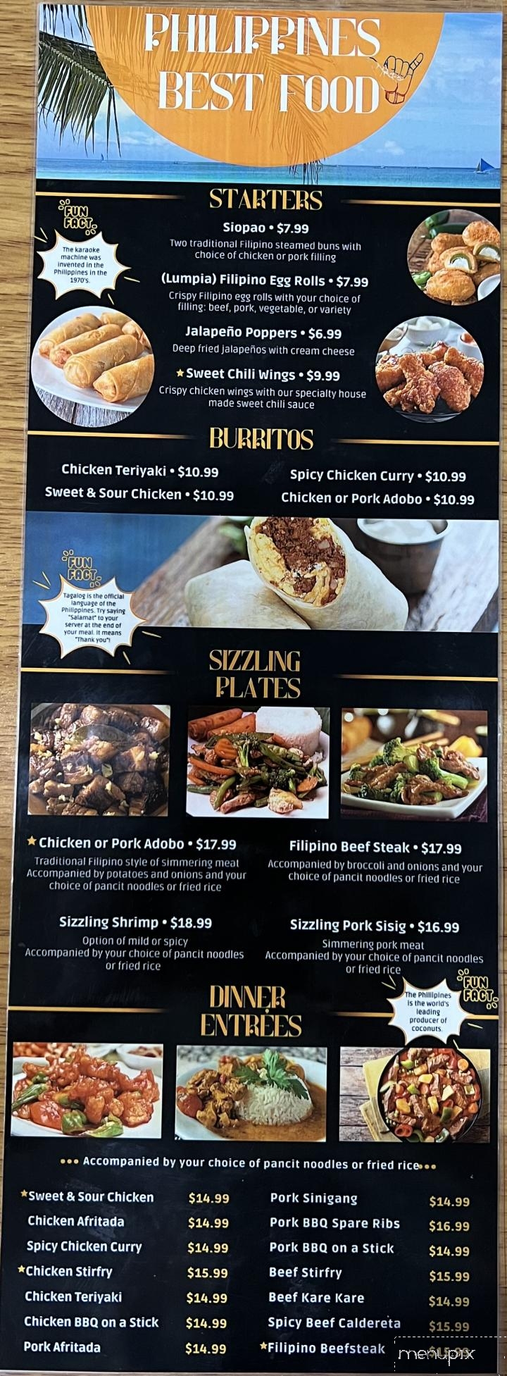 Philippines Best Food Carry-out - Parkersburg, WV menu_pic
