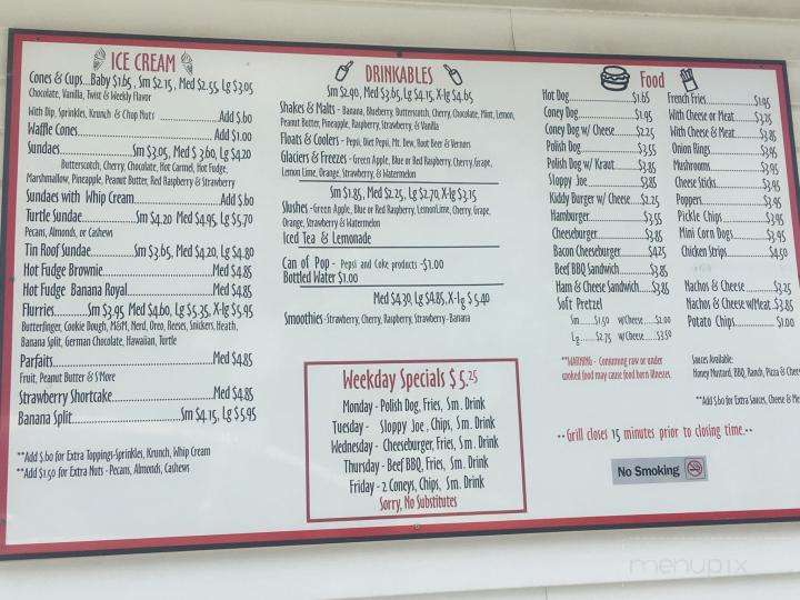 Parma Ice Cream - Parma, MI menu_pic