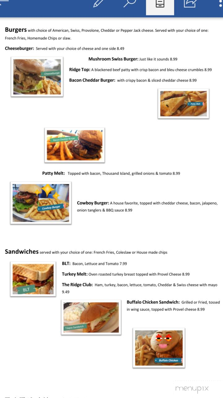 The Ridge - High Ridge, MO menu_pic