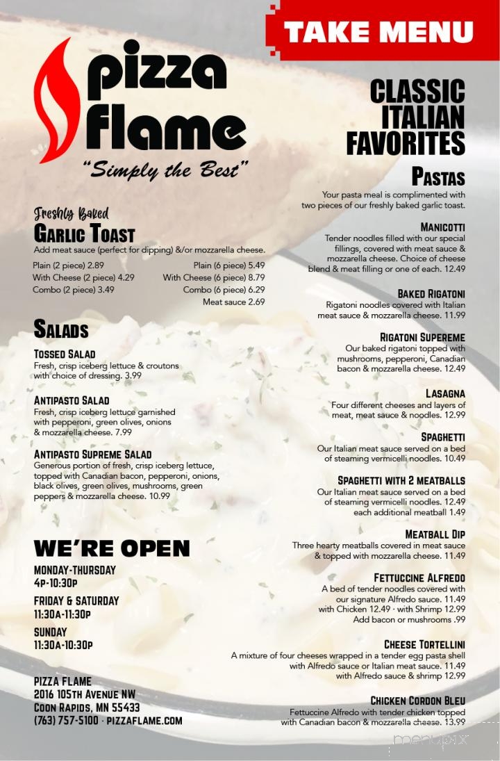 Pizza Flame - Coon Rapids, MN menu_pic