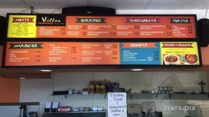 Villas Taqueria - Los Banos, CA menu_pic