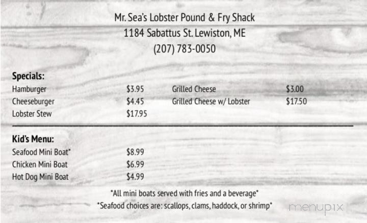 Mr Sea's Lobster Pound - Lewiston, ME