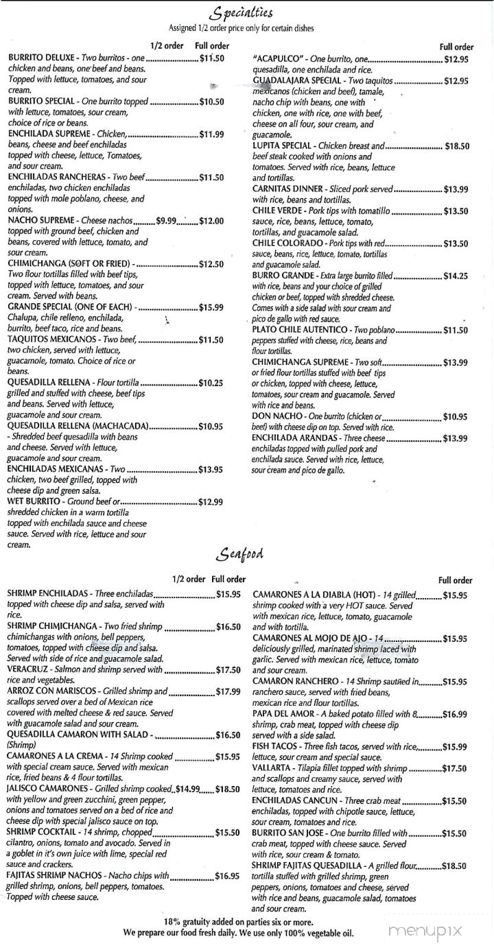 Casa Lupita - New Bremen, OH menu_pic
