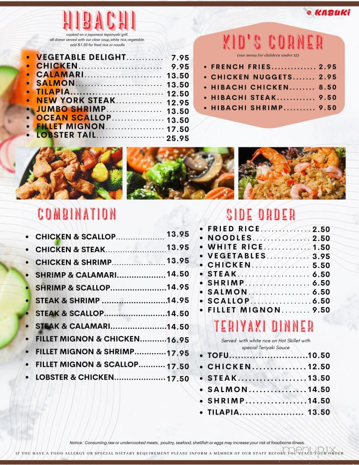 Kabuki Hibachi and Sushi - Winchester, IN menu_pic