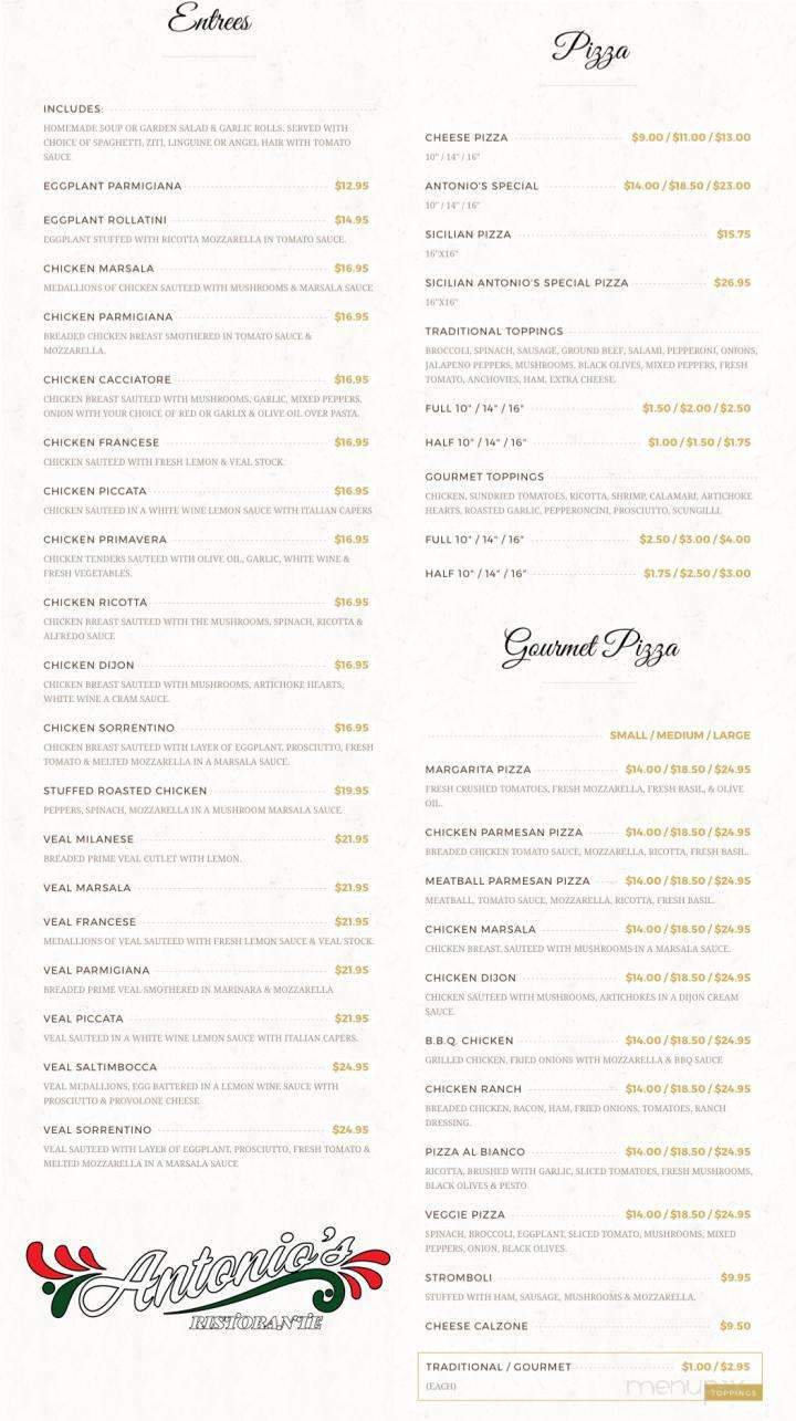 Antonio's Ristorante Italiano - Deerfield Beach, FL menu_pic