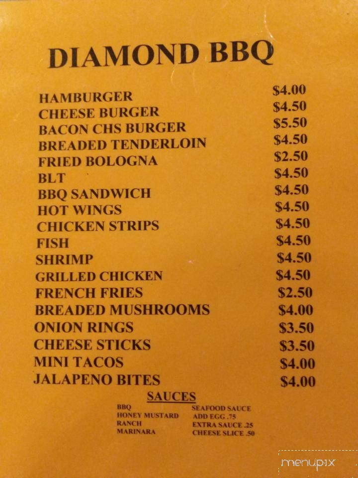 Diamond Barbecue Tavern - Sullivan, IN menu_pic
