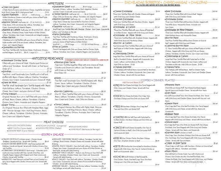 Taco De Oro Mexican Restaurant - Cypress, TX menu_pic