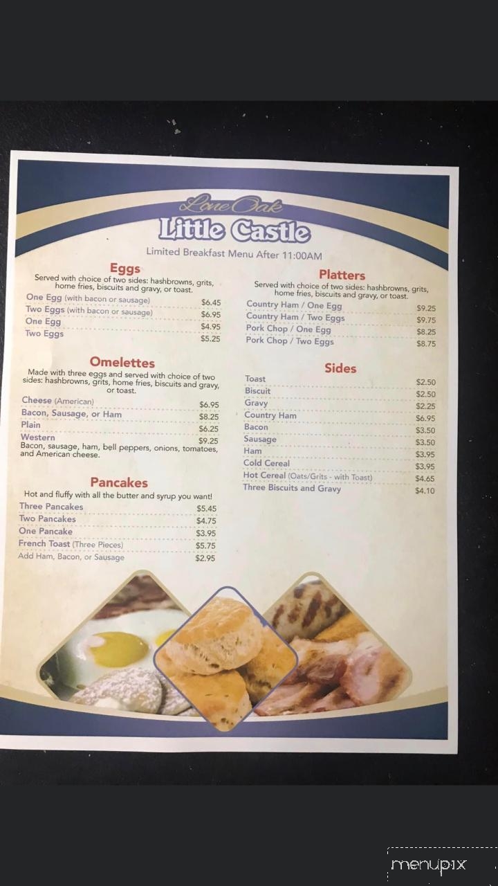 Lone Oak Little Castle - Paducah, KY menu_pic