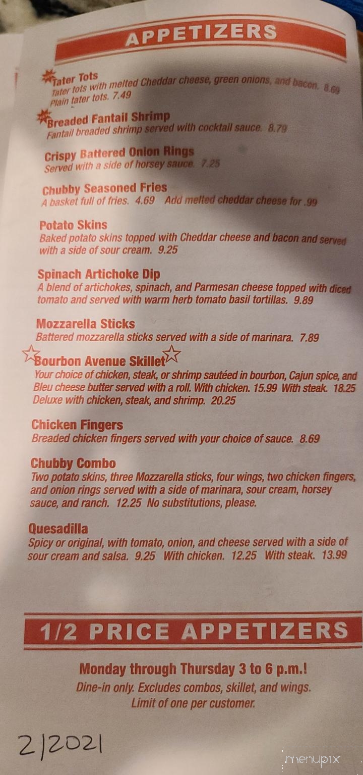 Slim and Chubby's - Strongsville, OH menu_pic