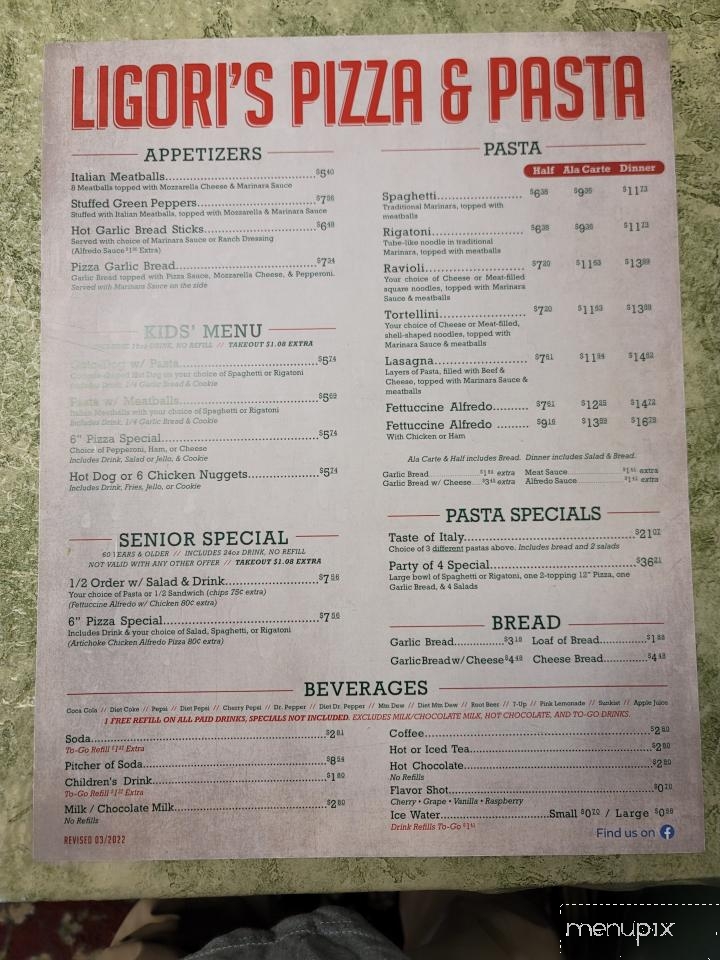 Ligori's Pizza & Pasta - Ogden, UT menu_pic
