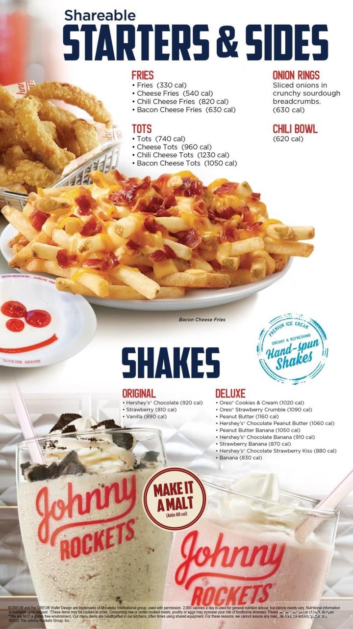 Johnny Rockets - Mashantucket, CT menu_pic