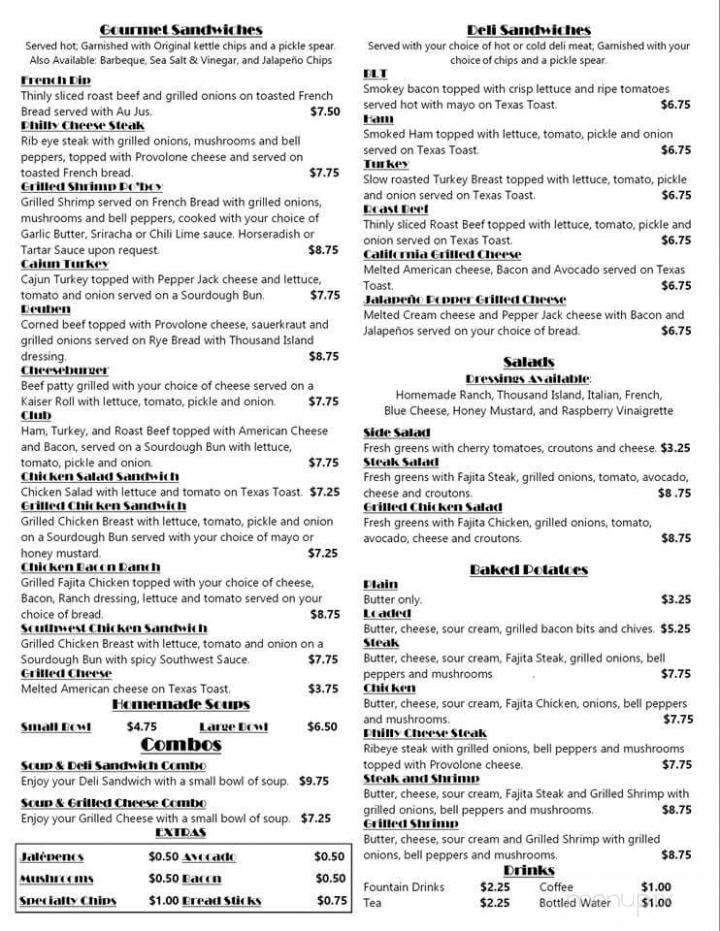 Bistro on the Square - Crockett, TX menu_pic