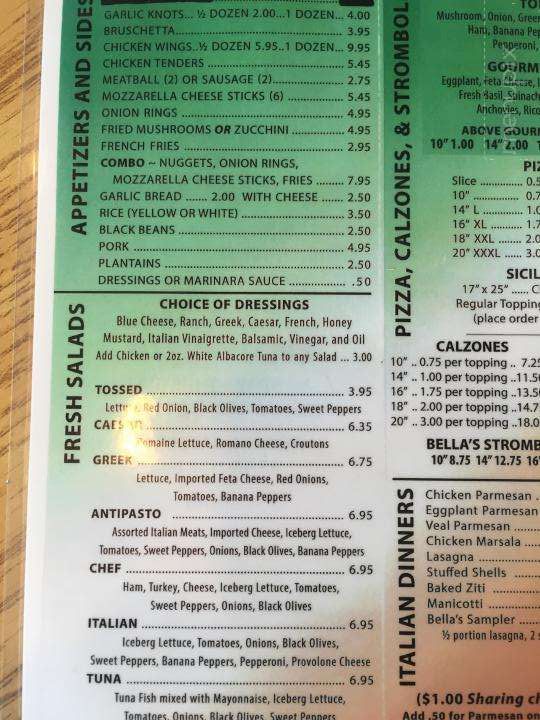 Bella's Pizzeria - Fort Myers, FL menu_pic