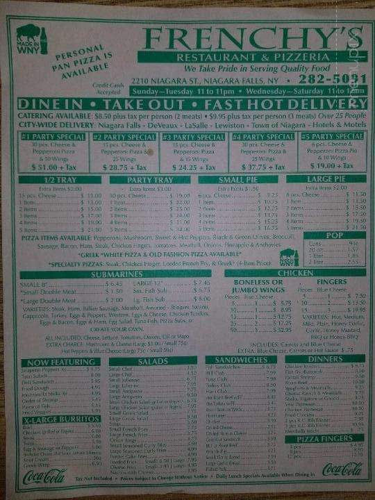 Frenchy's Pizzeria - Niagara Falls, NY menu_pic