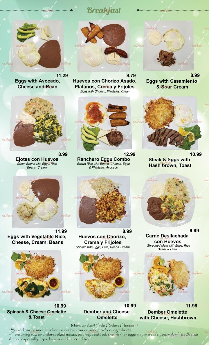 El Salsabor Restaurant Y Pupuseria - Los Angeles, CA menu_pic