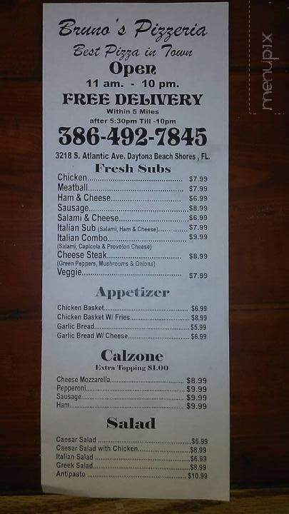 Bruno's Pizza - Daytona Beach, FL menu_pic