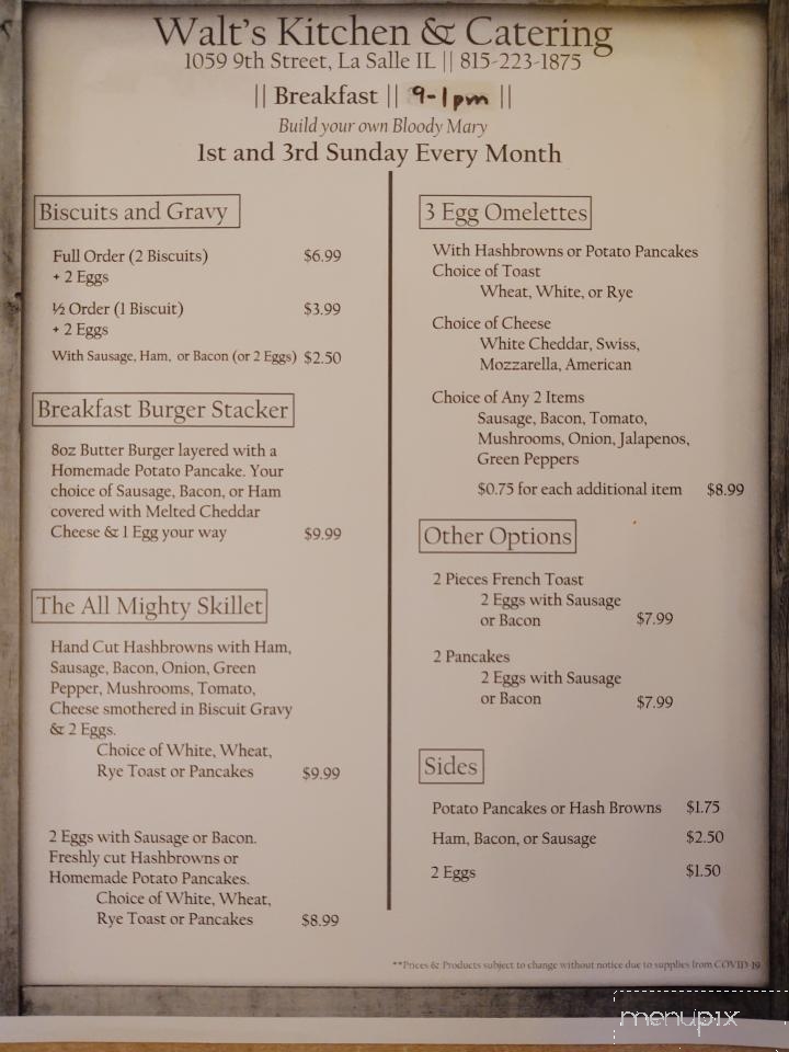 Walt's Tavern - La Salle, IL menu_pic