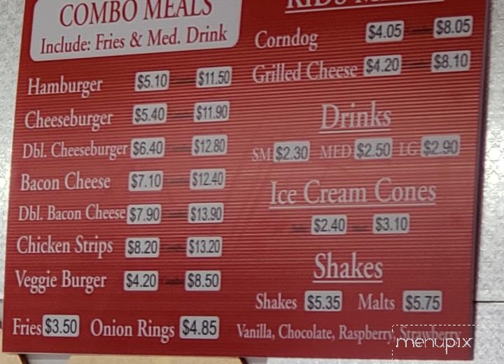 Menu of Dick's Drive In in Kamas, UT 84036