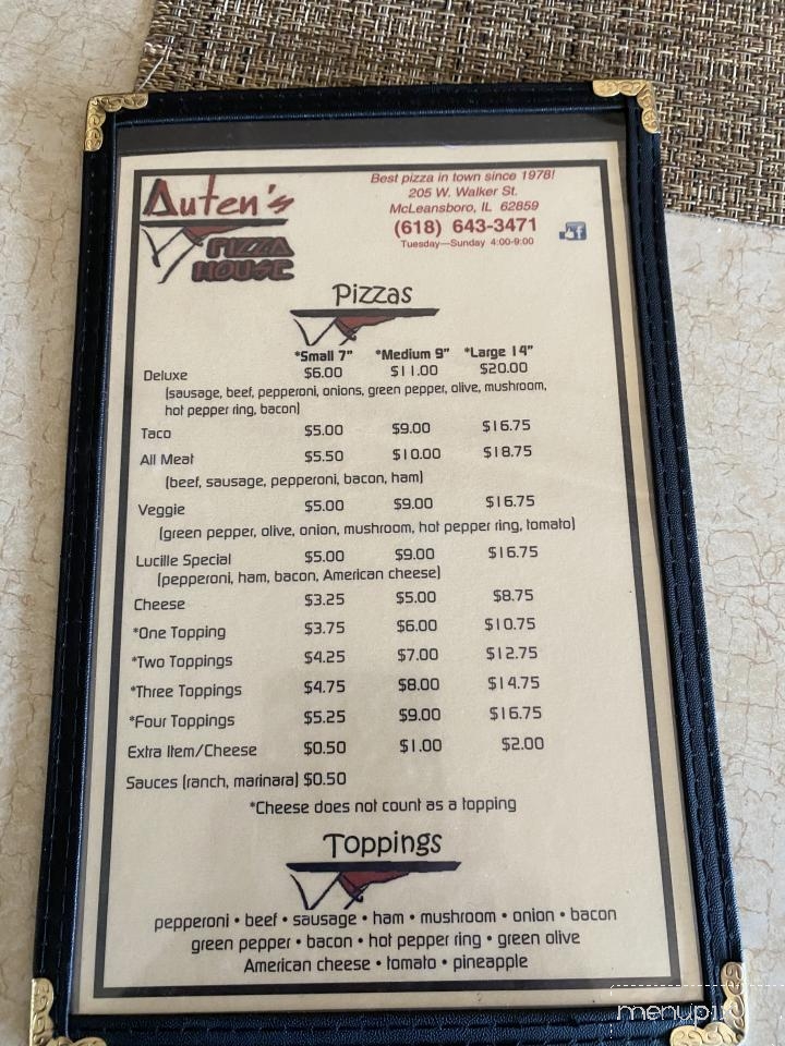 Auten's Pizza House - McLeansboro, IL menu_pic