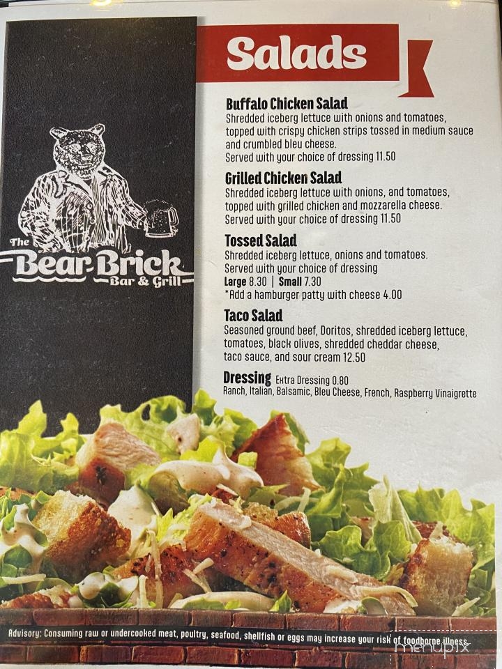 The Bear Brick - Little Valley, NY menu_pic