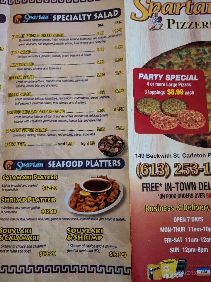 Spartan Pizzeria - Perth, ON menu_pic