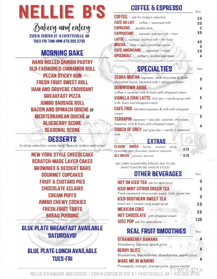 Nellie B's Bakery - Fayetteville, AR menu_pic