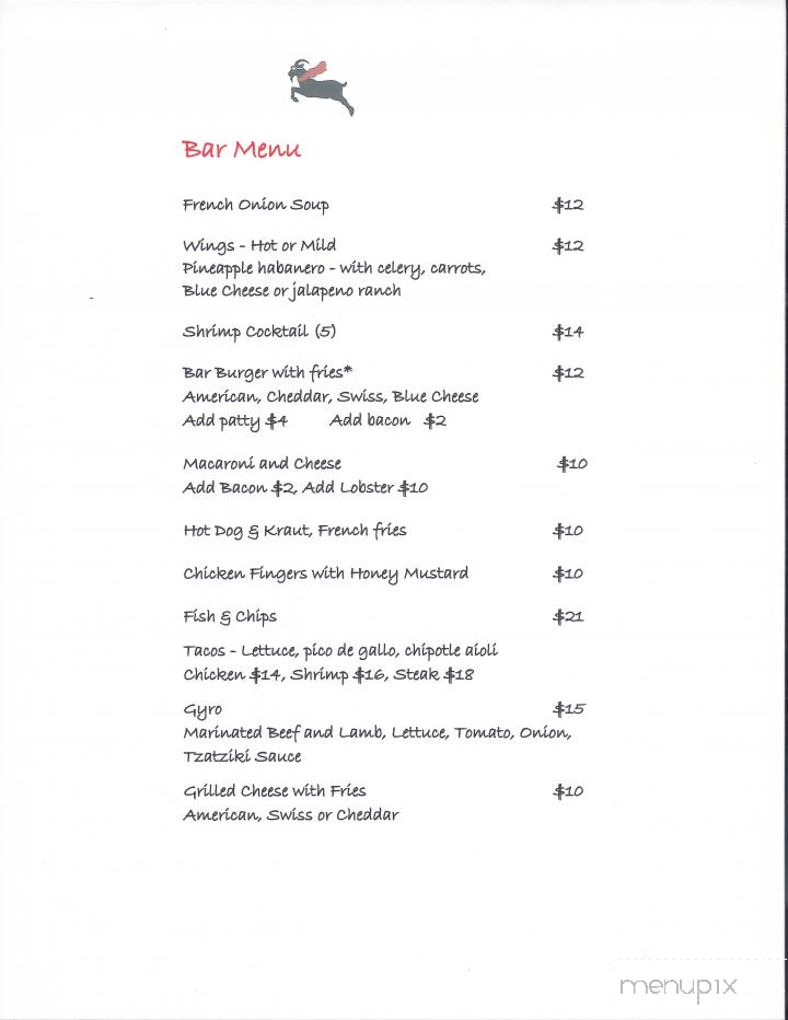 The Flying Goat - Shelter Island Heights, NY menu_pic