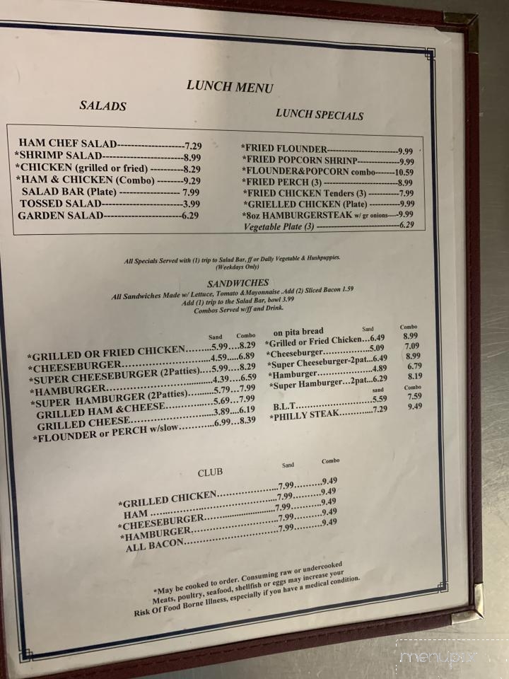 Pier - Marshville, NC menu_pic