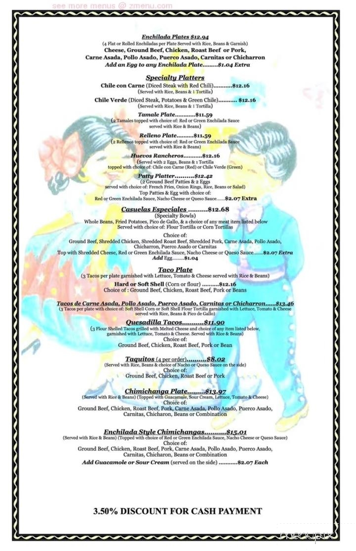 La Cocina Restaurant - Silver City, NM menu_pic
