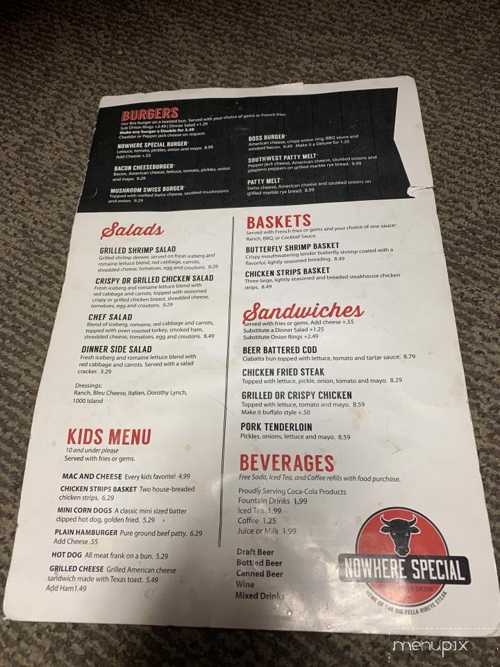 Nowhere Special - Linwood, NE menu_pic