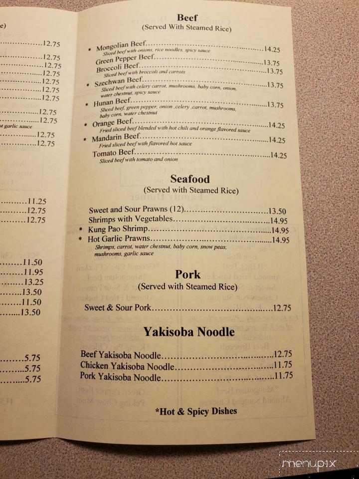 Peking Chinese Restaurant - East Wenatchee, WA menu_pic