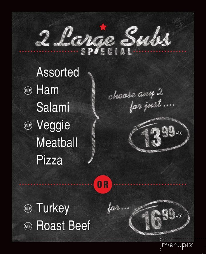 Super Submarine - Niagara Falls, ON menu_pic