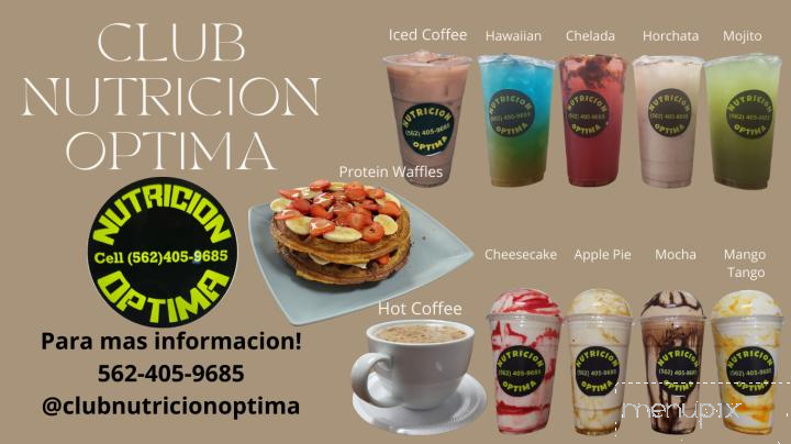 Club Nutricion Optima - South Gate, CA menu_pic