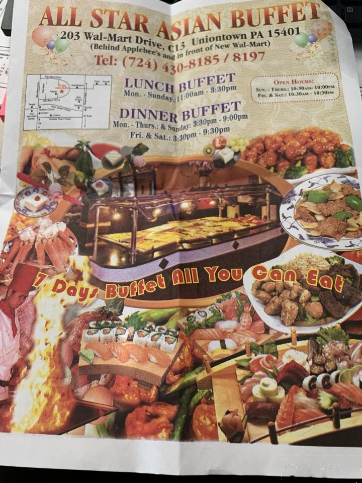 All Star Asian Buffet - Uniontown, PA menu_pic