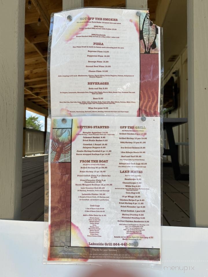 Lakeside Grill - Plum Branch, SC menu_pic