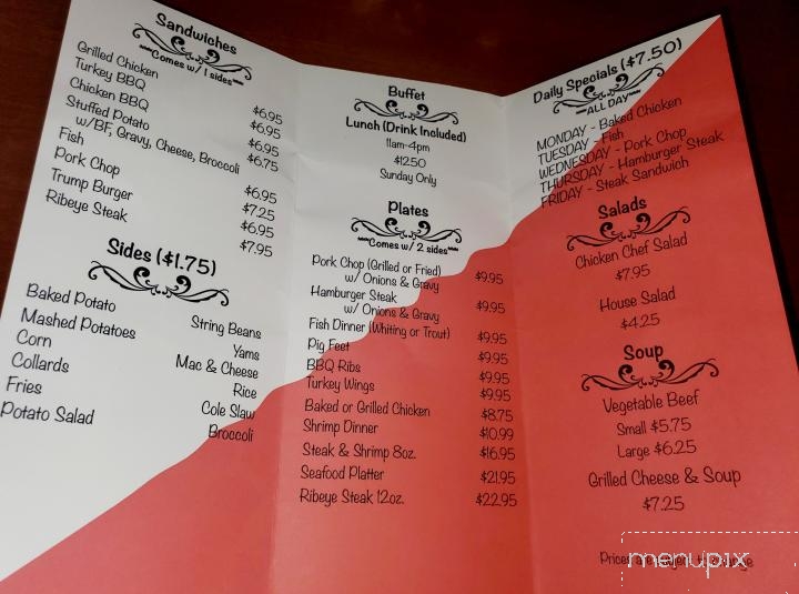 Trump's Restaurant - Plymouth, NC menu_pic