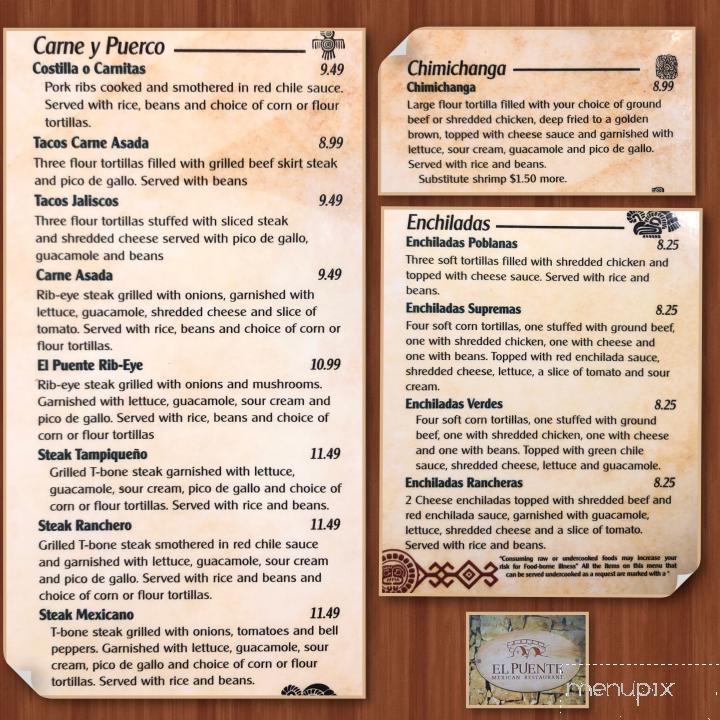 El Puente - Newport, AR menu_pic