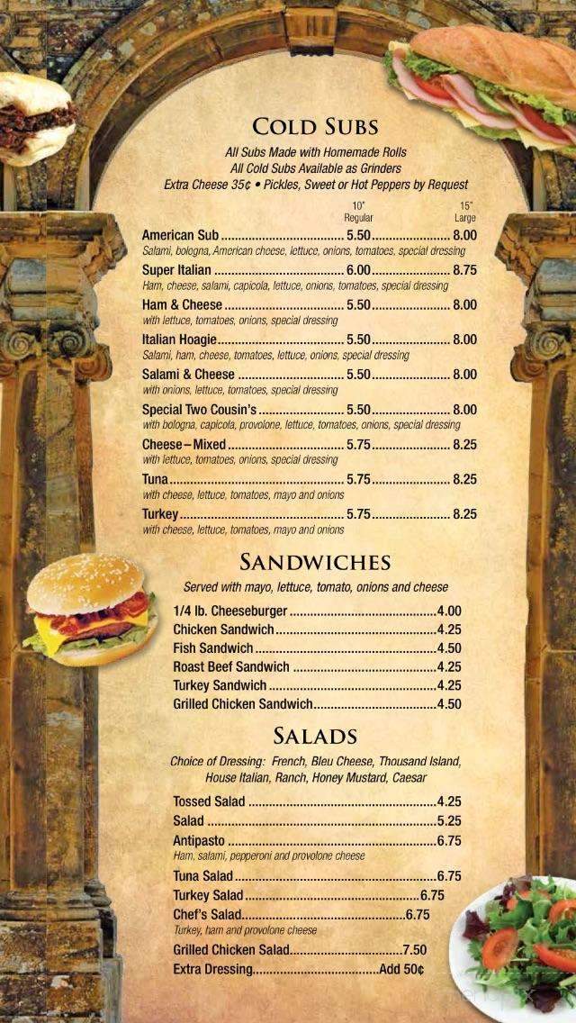 Two Cousins Pizza - Millersville, PA menu_pic