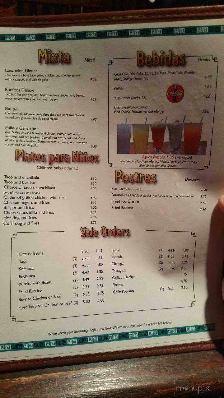 La Cascada - Lake City, AR menu_pic