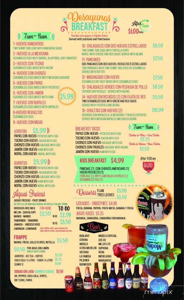 Taqueria Azteca - Rosenberg, TX menu_pic