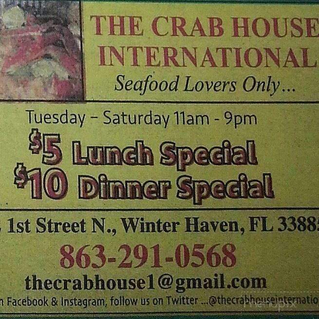 Crab House International - Winter Haven, FL menu_pic
