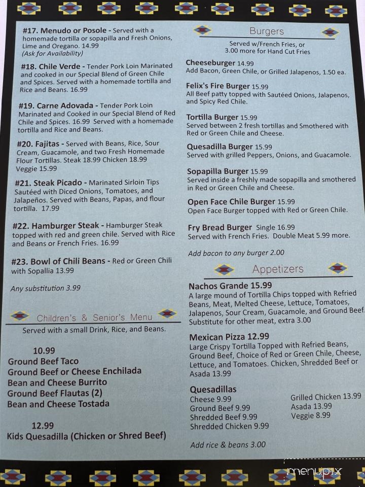 Francisca's Restaurant - Farmington, NM menu_pic