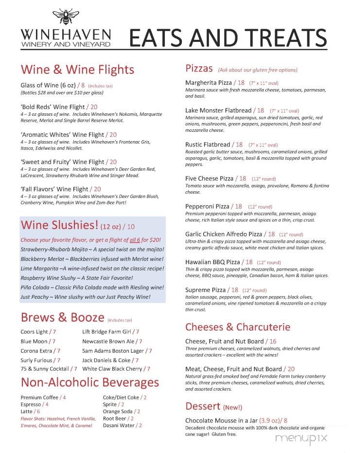 Winehaven Winery - Chisago City, MN menu_pic