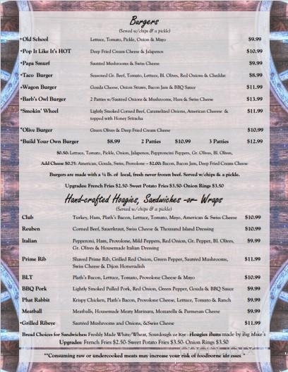 Wagon Wheel - Ossineke, MI menu_pic
